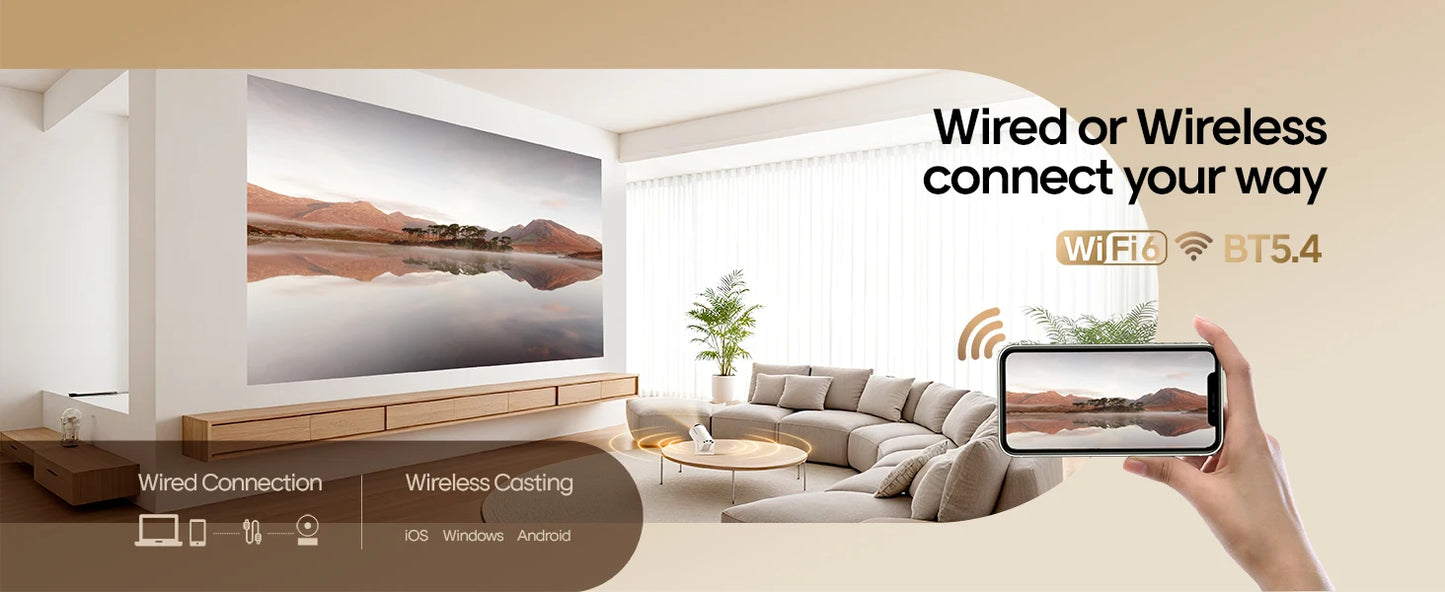 AuraHaven™ LumiOne Portable Smart Projector